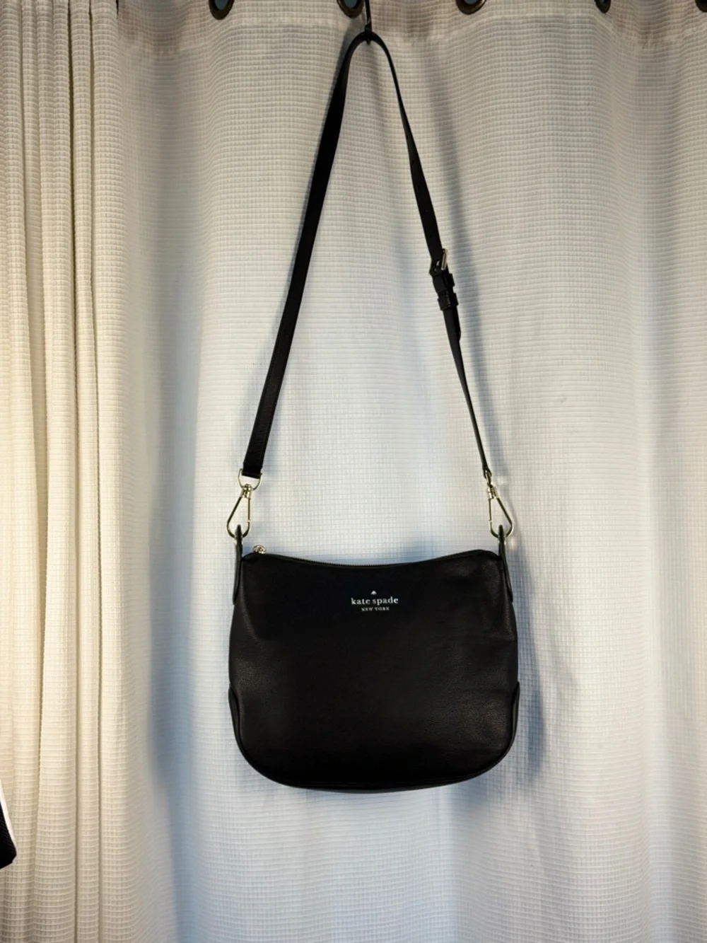 Kate Spade Black Pebbled Leather Crossbody + Gold Saffiano Wallet Bundle EUC